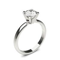 4 Prong Setting Round Diamond Plain Engagement Ring
