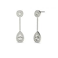 4 Prong Setting Round Diamond Drop Earrings