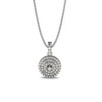 4 Prong Setting Round Diamond Circle Pendant