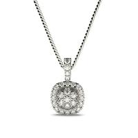 4 Prong & Pave Setting Round Diamond Cluster Pendant