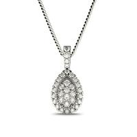 4 Prong & Pave Setting Round Diamond Cluster Pendant