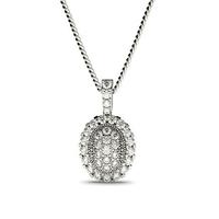 4 Prong & Pave Setting Round Diamond Cluster Pendant