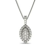 4 Prong & Pave Setting Round Diamond Cluster Pendant