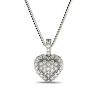 4 Prong & Pave Setting Round Diamond Cluster Pendant