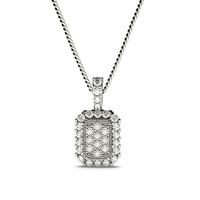 4 Prong & Pave Setting Round Diamond Cluster Pendant