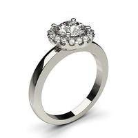 4 Prong Setting Plain Halo Engagement Ring