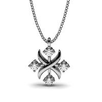 4 Prong Setting Round Diamond Designer Pendant