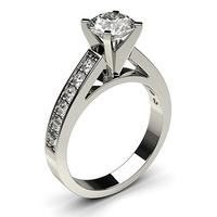 4 Prong Setting Large Side Stone Engagement Ring
