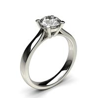 4 Prong Setting Round Diamond Plain Engagement Ring