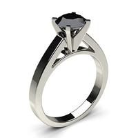 4 prong setting medium engagement black diamond ring