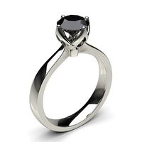 4 prong setting large engagement black diamond ring