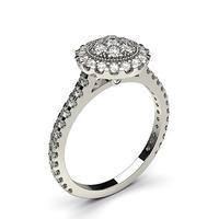 4 Prong & Full Bezel Setting Round Diamond Cluster Ring