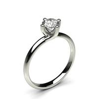 4 Prong Setting Round Diamond Plain Engagement Ring
