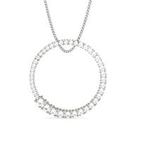 4 prong setting round diamond circle pendant