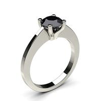 4 Prong Setting Thin Engagement Black Diamond Ring