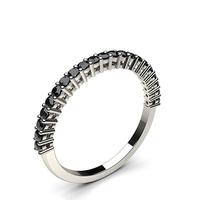 4 Prong Setting Half Eternity Black Diamond Ring