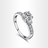 4 Prongs Wedding Rings For women 18K Platinum Plated 1ct CZ Wedding Simulated Diamond Rings