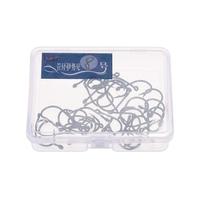 40pcs Strong Stainless Steel Sharpened Jigging Fish Hook Fishhook Jig Big Fishing Hooks Saltwater Bait holder Baitholder with Barb and Hole in a Case 