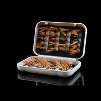 40pcs Dry Fly Flies Hooks Life-like Feather Baits Trout Salmon Fishing Lure Set with Box