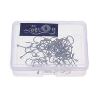 40pcs Strong Stainless Steel Sharpened Jigging Fish Hook Fishhook Jig Big Fishing Hooks Saltwater Bait holder Baitholder with Barb and Hole in a Case