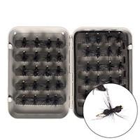 40 pcs Flies Fishing Lures Flies Black g/Ounce, 30mm/18mm mm/