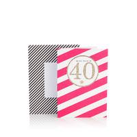 40th Birthday Pink & White Striped Card