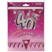 40th Birthday Pink Foil Bunting