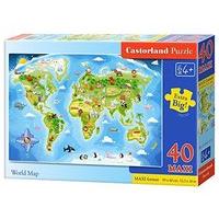 40 piece castorland premium maxi jigsaw world map