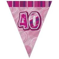 40th Birthday Party Pennant Bunting