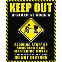 40 x 50cm Keep Out Gamer At Work Mini Poster