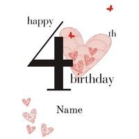 40th birthday heart personalised birthday age card