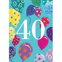 40 balloons | fortieth age card