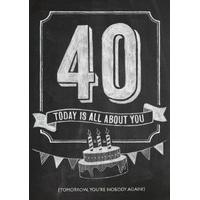 40 Tomorrow You\'re Nobody Again | Birthday Card | BC1559