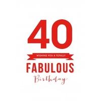 40 Fabulous| Birthday Card| DO1020