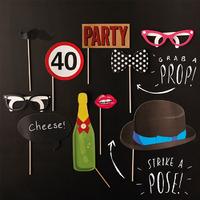 40th Birthday Party Photo Booth Prop Kit