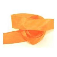 40mm Wire Edge Plain Taffeta Ribbon Neon Orange