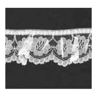 40mm frilled gathered nylon lace trimming white