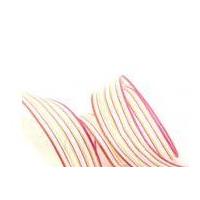 40mm calabria wired edge decorative ribbon pink lime