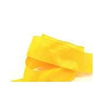 40mm wire edge plain taffeta ribbon yellow