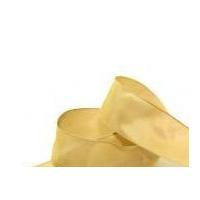 40mm wire edge plain taffeta ribbon beige