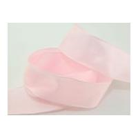 40mm Wire Edge Plain Taffeta Ribbon Pale Pink