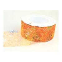 40mm Merryland Patterned Net Ribbon Trimming Orange