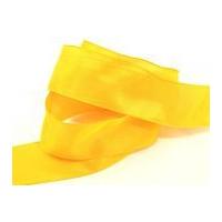 40mm Wire Edge Plain Taffeta Ribbon Yellow