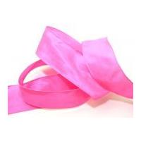 40mm wire edge plain taffeta ribbon neon pink