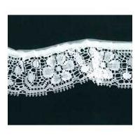 40mm frilled gathered nylon lace trimming white