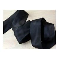 40mm Wire Edge Plain Taffeta Ribbon Black