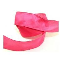 40mm Wire Edge Plain Taffeta Ribbon Cerise Pink