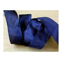 40mm Wire Edge Plain Taffeta Ribbon Navy Blue