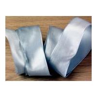 40mm Wire Edge Plain Taffeta Ribbon Silver Grey