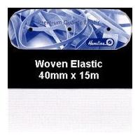 40mm hemline flat woven elastic white